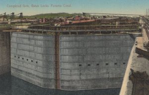 Panama Canal Completed Upper Guard Gate Gatun Locks Postcard