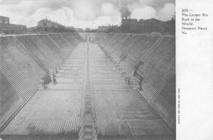 Newport News Virginia air view largest dry dock in world antique pc Z17156