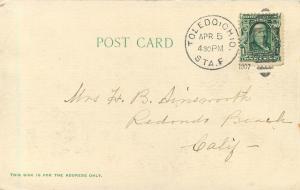 c1907 Hand-Colored Postcard Boardwalk & Roller Coaster, The Casino Toledo OH