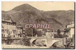 Old Postcard Sospel The Old Bridge and french Mountains