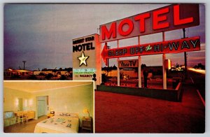 Desert Star Motel Multi View Bakersfield California CA UNP Chrome Postcard K3