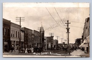J90/ Princeton Wisconsin RPPC Postcard c1910 Main Street Stores 56