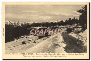 Old Postcard Peira Cava Nice surroundings and the chain of Alpine skiing
