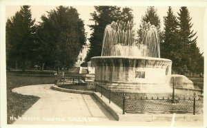 Andrews 1920s RPPC Photo Postcard Waite Fountain Salem Oregon 20-3967