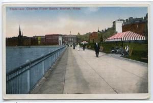 Esplanade Charles River Basin Boston Massachusetts 1910s postcard