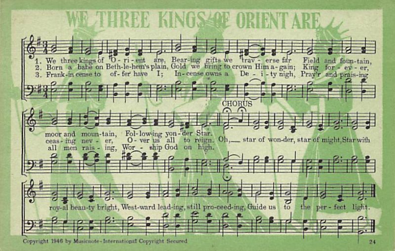 We Three Kings of Orient Are Music Related Unused 