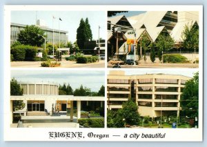 Eugene Oregon Postcard Lane County Courthouse Hult Center Arts Multiview c1960