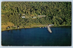 1970 Isle Royale National Park Michigan Vintage Postcard Aerial View Windigo Inn
