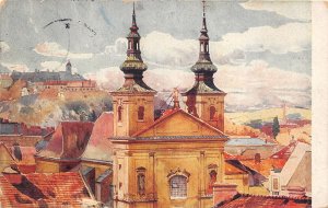 BT2824 painting postcard brno brunn k cerny dominicans church czech republic