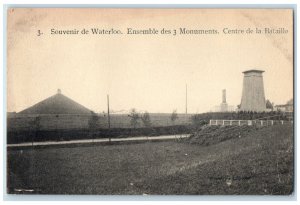 c1910 Souvenir Of Waterloo Set Of 3 Monuments Center Of The Battle Postcard