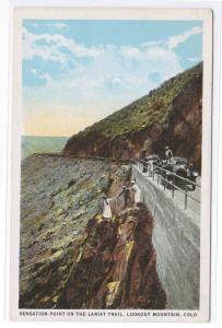 Sensation Point Lariat Trail Cars Lookout Mountain Colorado 1920c postcard