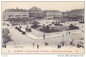 La Place Gambetta Et Le Theatre, Le Havre (Seine-Maritime), France, 1900-1910s
