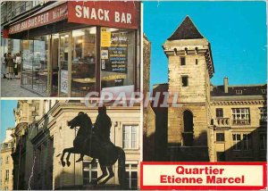 Modern Postcard Paris Etienne Marcel Area Snack Bar La Tour Jean Sans Peur