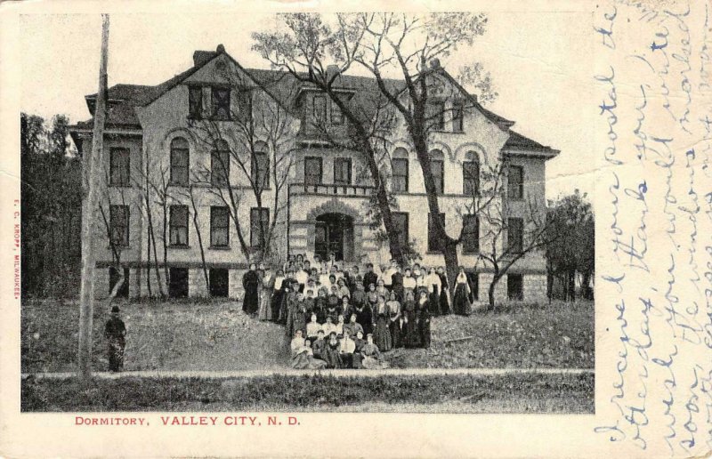 Dormitory, Valley City, North Dakota Group of Students 1907 Vintage Postcard
