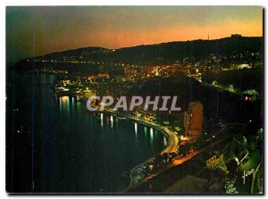 Modern Postcard Villefranche sur Mer Alpes Maritimes General view at night