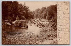 Buchannon WV RPPC Beautiful View of a Rocky River 1907 Photo Postcard J23