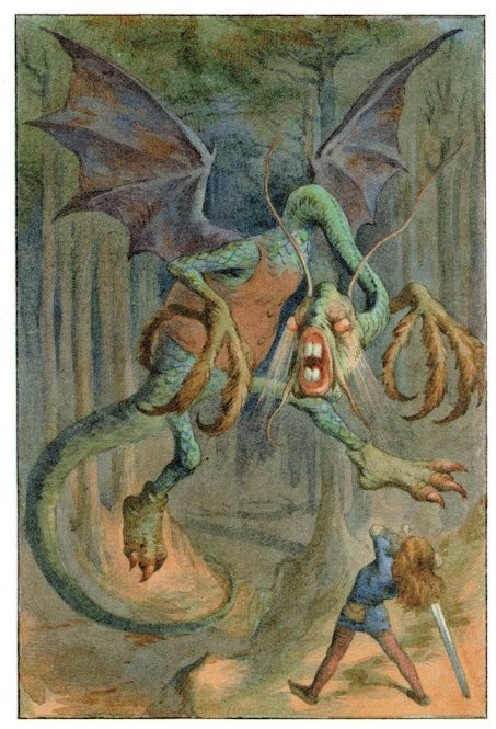 Jabberwocky Lewis Carroll of Alice In Wonderland 1911 Book Postcard