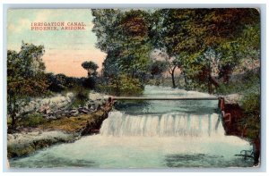 1915 Irrigation Canal Water Falls River Groves Phoenix Arizona Antique Postcard