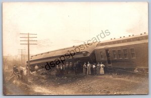 K49/ Ravenna Ohio RPPC Postcard c10 Annevar Mills Railroad Wreck Disaster 137