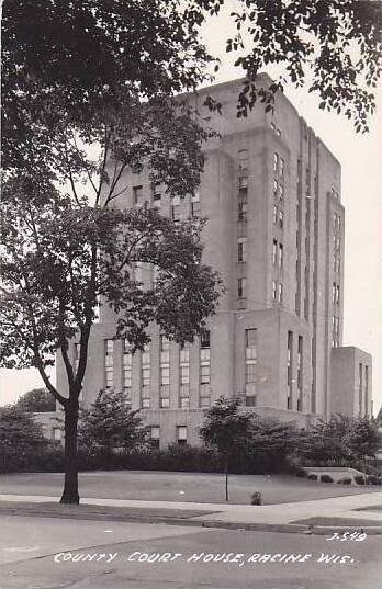 Wisconsin Racine County Court House Real Photo RPPC