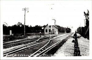 Vtg Middleborough MA Middleboro Junction Showing Bell Signal RPPC Postcard