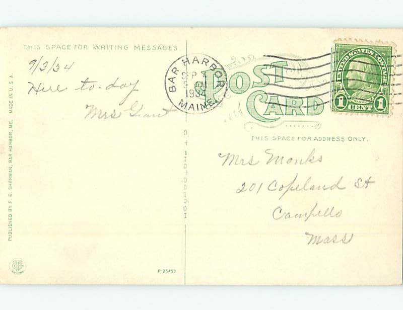 Divided-back NATURE SCENE Bar Harbor Maine ME AD8117