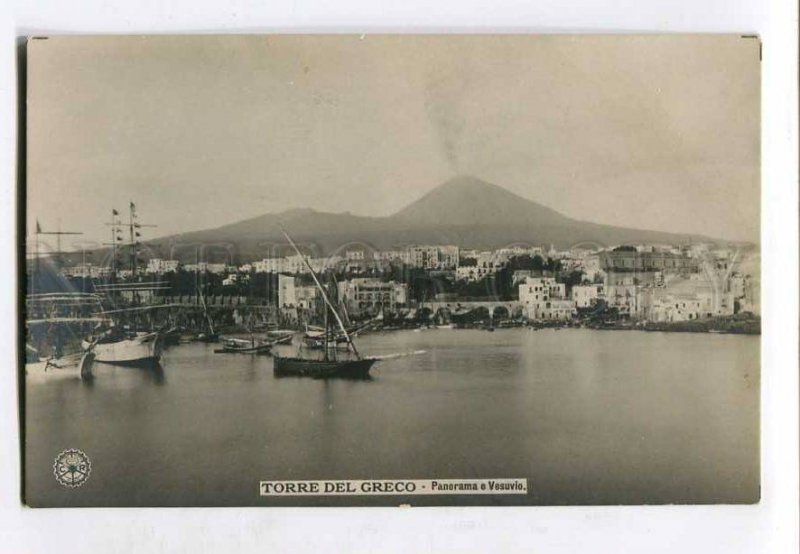415616 ITALY Torre del GRECO Vesuvio Volcano Vintage NPG photo postcard