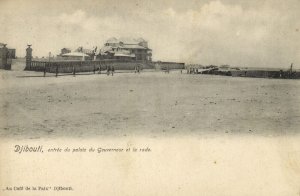 djibouti, DJIBOUTI, Entrance to Governor's Palace and Harbour (1900s) Postcard