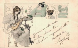 Art Nouveau Women making Music and playing a Instrument 05.66