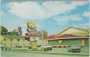 1960s postcard, Midway Motor Lodge, Kenosha, Wisconsin