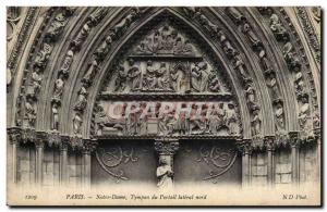 Paris - 4 - Notre Dame - Portal - Old Postcard