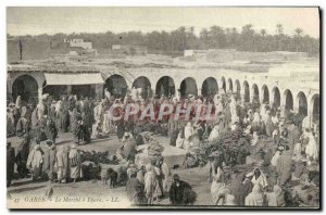 Old Postcard Gabes Le Marche A Djara Camels