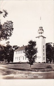 Unitarian Church Brooklyn Connecticut Real Photo 1953