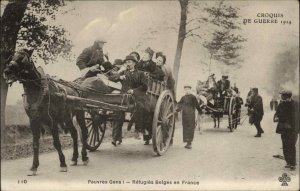 WWI Belgian Refugees in France War Images Vintage Postcard