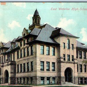 1907 UDB Waterloo, IA East Side High School Litho Photo Postcard A61