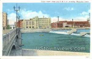 Cedar River, Dam & YMCA - Waterloo, Iowa IA  