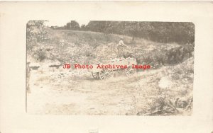 WI, Oregon, Wisconsin, RPPC, Farming Scene, Farmer with Horse Drawn Wagon