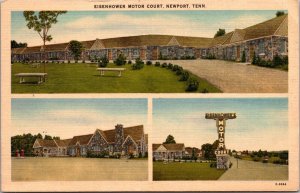 Multi View, Eisenhower Motor Court Motel Newport TN Vintage Postcard U72