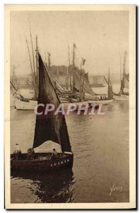 Old Postcard Concarneau tuna vessels at port Boats