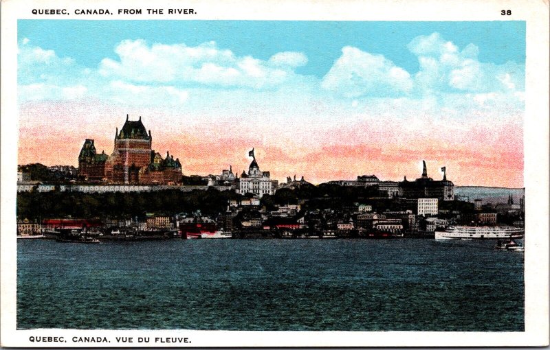 Canada Quebec From The River Vintage Postcard 09.95