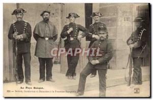 Old Postcard Folklore the Basque country Soldiers Cops and customs of the Spa...