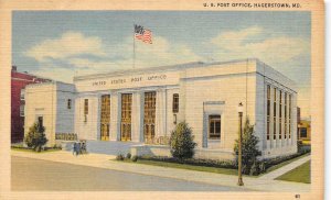HAGERSTOWN, MD Maryland  POST OFFICE  Washington County  c1940's Linen Postcard
