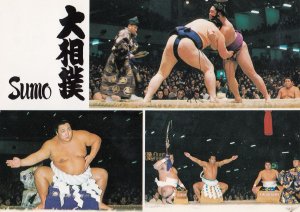 Sumo Wrestler Wrestling Yakozuna No Dohyoiri  Japan Japanese Fight Postcard