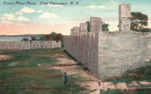 Vintage Postcard Crown Point Ruins Historic Landmark Lake Champlain New York NY