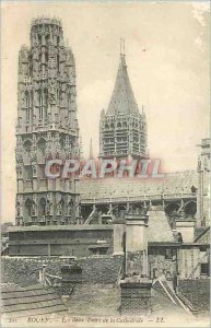 Old Postcard Rouen The Two Towers of the Cathedral