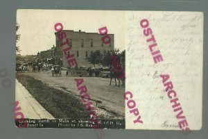 Columbus Junction IOWA RPPC 1907 MAIN STREET nr Wapello Muscatine Washington #1