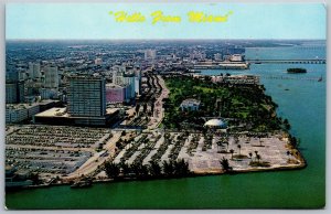 Vtg Miami Florida FL Biscayne Boulevard Looking North Bay View Postcard