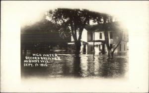 Albany WI Flood Sep 13 1915 Real Photo Postcard #2