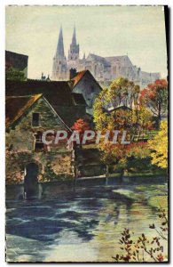 Postcard Old Chartres Matinee spring on the banks of the & # 39Eure
