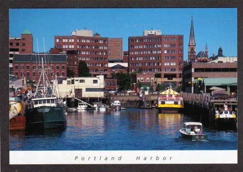 ME View Oldport Harbor  PORTLAND Harbor MAINE Postcard